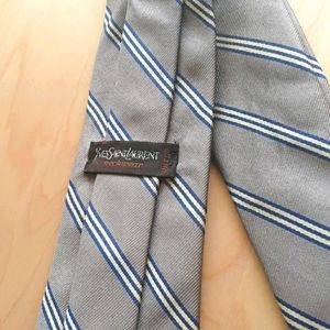 Yves Saint Laurent Men's Luxury Stripe Silk Tie